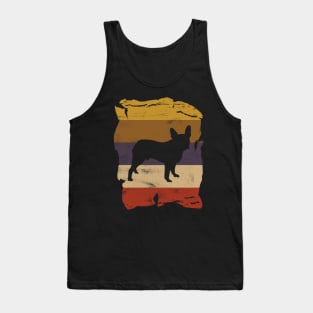 Boston Terrier Distressed Vintage Retro Silhouette Tank Top